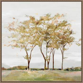 30"x30" Golden Acre Wood (Trees) by Isabelle Z Framed Canvas Wall Art Print Bronze - Amanti Art