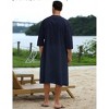 Men's Lightweight Robe Jackets Paisley Printed Bathrobes Open Front Long Cardigan with Pockets - 4 of 4