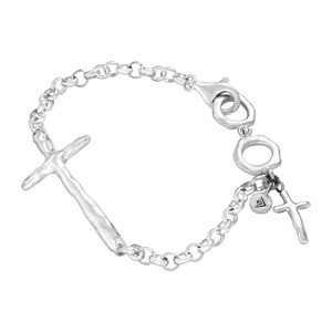 Silpada 'In Good Faith' Organic Cross Bracelet in Sterling Silver, 7.5" - 1 of 4