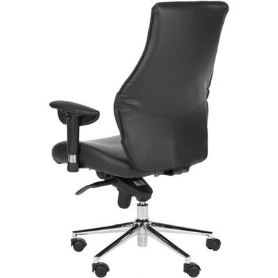 Transitional High-Back Swivel Desk Chair in Luxurious Black
