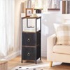 Corner Cabinet, 4 - Tier Shelf Stand with 2 Drawers, Narrow Storage Cabinet, Rustic Brown and Black, Bathroom Living Room Floor Cabinet - 4 of 4