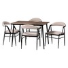 Baxton Studio Orrin Modern Industrial Beige Fabric and Metal 5-Piece Dining Set - 2 of 4