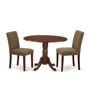3-Piece Mahogany Finish Solid Wood Top-Round Dining Room Set -Seats 4 - 1 of 4