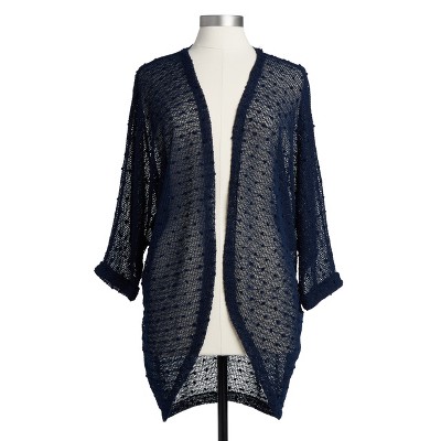 DEMDACO Adult General Sizing Relaxed Fit Long Sleeve Open Wrap Sweater - Blue One Size Fits Most