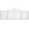 vidaXL Galvanized Iron Arched Gabion Basket, Decorative and Sound-Insulating Garden Barrier with Durable Construction and Wide Application, Silver - 3 of 4