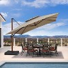 PURPLE LEAF Patio Large Cantilever Umbrella Outdoor Wood Grain Pattern Umbrella Pole Offset Umbrella Heavy Duty Sun Umbrellas for Garden Deck Pool - 2 of 4