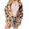Women's Plaid Fleece Hooded Jacket - Easel - 2 of 3