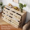 8 Drawer Double Dresser, Clothes Storage Cabinet Organizer, Natural Oak - 3 of 4