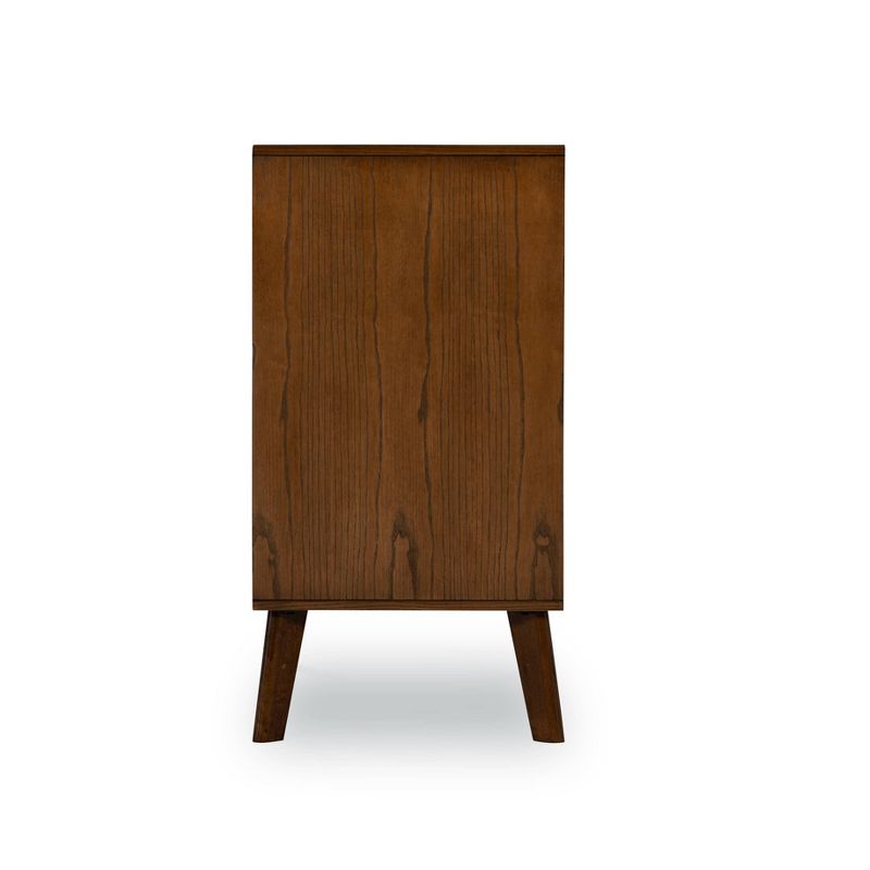 Reid Mid-Century Modern Wood 6 Drawer Chest Dresser Walnut - Linon, 4 of 14