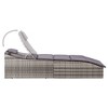 vidaXL Sunbed Grey rattan and dark grey cushion - 3 of 4