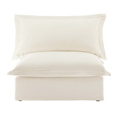 NicBex Couches for Living Room Single Deep Seat Sofa Couch Fabric Slip-covered Armchair with 1 Big Back Cushion and 2 Big Toss Pillows