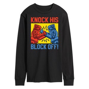Men's - Rock 'Em Sock 'Em Robots - Knock His Block Off Robot Art Long Sleeve Graphic T-Shirt - 1 of 4