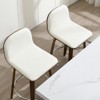 Bekrvio 26" Swivel Counter Height Bar Stools Set of 2 – Mid-Century Modern Upholstered PU Leather & Walnut Bentwood Legs, for Kitchen Island (White) - 4 of 4