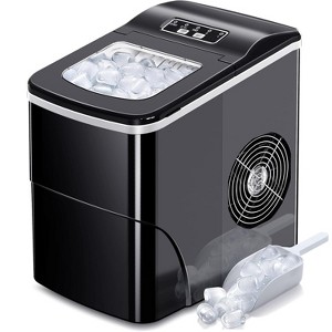 ZAFRO Ice Makers Countertop with Self-Cleaning, 26lbs/24hrs, 9 Cubes Ready in 6 Mins, Portable Ice Machine with 2 Sizes Bullet Ice/Ice Scoop, Black - 1 of 4