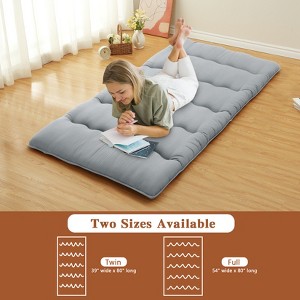 Japanese Floor Futon Mattress - Thick Tatami Sleeping Pad for Twin/Full/Queen, Portable Lounger Bed - 1 of 4