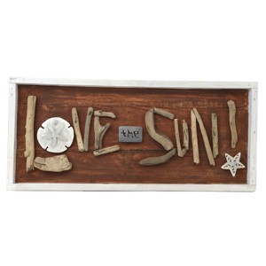 Beachcombers Reclaimed Wood/Metal Love Sun Wall Plaqu 18" x 1.25" x 8" - 1 of 2