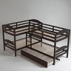 L-Shaped Twin Over Twin Bunk Bed with Trundle, Convertible Design, Solid Pine Wood Frame, White Finish - 4 of 4