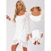 INSPIRE CHIC Women's Square Neck Lace Long Sleeve Elegant Cocktail Split Mermaid Dress - 2 of 4