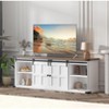 Coolmee 70 inch TV Stand for up to 75 Inch TVs with Power Outlet, Farmhouse Entertainment Center with Sliding Barn Doors and Storage Cabinets - 2 of 4