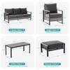 Sonkuki Outdoor Furniture Set Patio Conversation Sofa with Coffee Table Set, All-Weather PE Rattan Couch with Cushion - 3 of 4