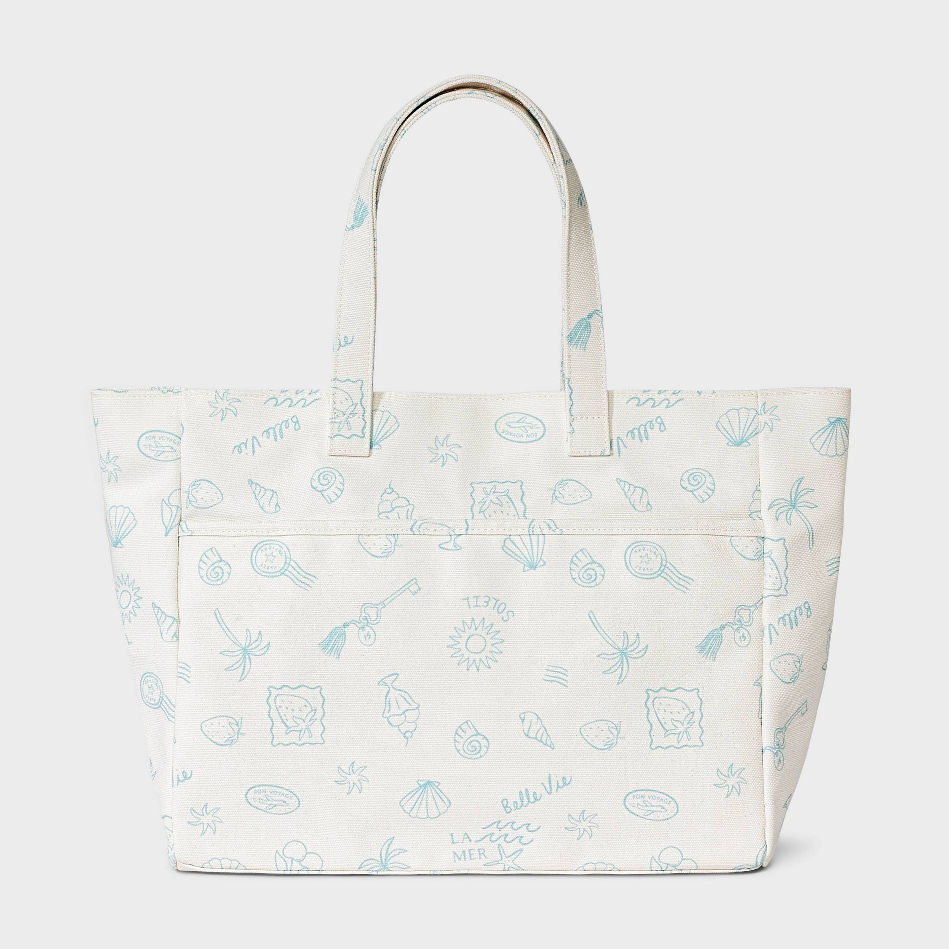 Girls' Costal Icons Printed Tote Bag - Cat & Jack™ Off-White