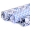 TheDapperTie Men's White, Brown And Blue Plaid 100% Cotton 3 PCS Handkerchiefs - 3 of 4