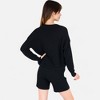 Anna-Kaci Women's Textured Long Sleeve Pullover and Shorts Set with Collared Neckline - 4 of 4