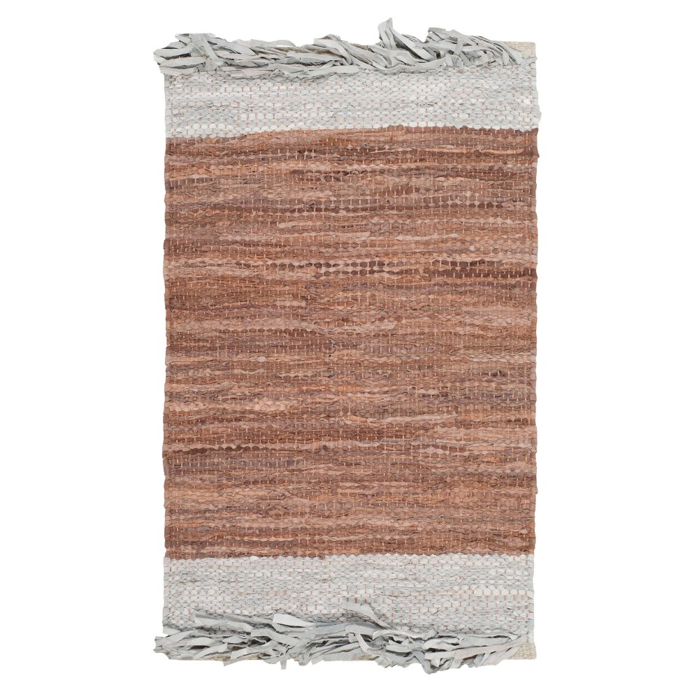 5'x8' Color Block Woven Area Rug Light Gray/Brown - Safavieh