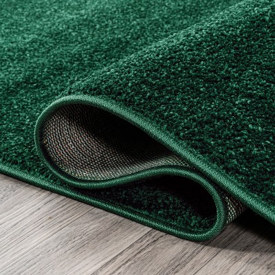 Emerald Green Synthetic Reversible Low-Pile Area Rug
