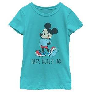 Girl's Mickey & Friends Dad’s Biggest Fan T-Shirt - 1 of 4