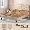 TIRAMISUBEST Full/Queen Upholstered Platform Bed Frame Headboard Charging Station RGB LED Lights Wooden Slats Noise Free Adjustable Height - 4 of 4