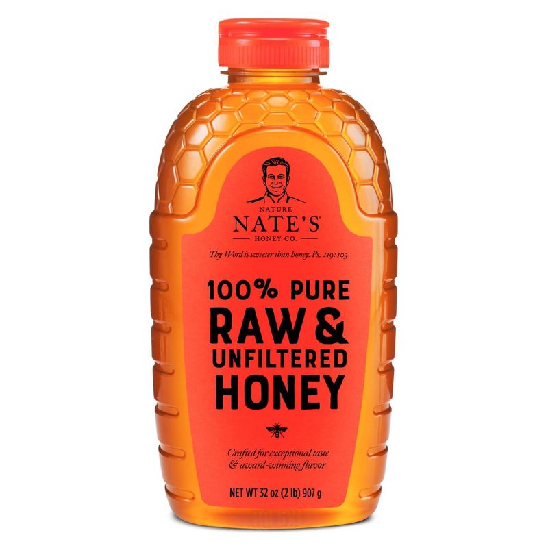 Nature Nate&#39;s 100% Pure Raw and Unfiltered Honey &#8211; 32oz, 1 of 10