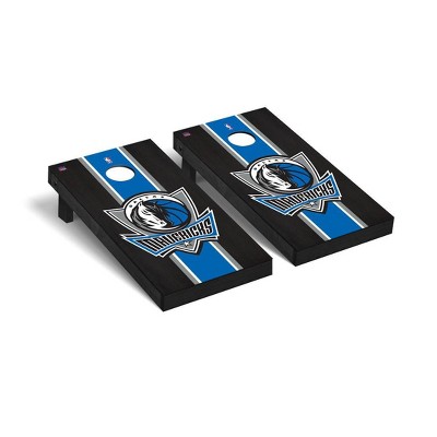 NBA Dallas Mavericks Premium Cornhole Board Onyx Stained Stripe Version