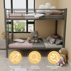 Twin Over Twin Metal Bunk Bed with Ladder and Guardrails - 3 of 4