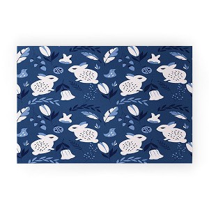 BlueLela Rabbits and Flowers Looped Vinyl Welcome Mat - Society6 - 1 of 2