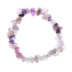 Natural Stone Chip Bracelet Irregular Gemstone Healing Crystal Quartz Bohemia Stretch Bead Bracelets, Fluorite - 1 of 4