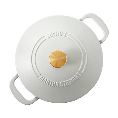 Matte White 7qt Enameled Cast Iron Dutch Oven with Stainless Steel Knob