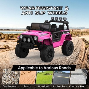 2-Seater Ride On Truck Car, 12V Electric Car for Kids Battery Powered Car w/Parent Remote Control, Safety Belt, Mp3 Player, Led Lights, Jeeps Car - 1 of 4