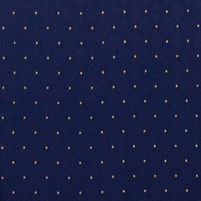 Navy Blue Dot Patterned Fabric Banquet Chair with Gold Vein Frame