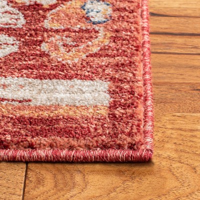 Rust and Ivory Hand-Knotted Synthetic Runner Rug, 24" x 4"