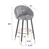 Christopher Knight Home Kai Modern Velvet Upholstered Bar Stools with Metal Frame (Set of 2) - 3 of 4