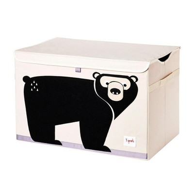 3 Sprouts UTCBEA Collapsible Toy Chest Storage Organizer Bin for Boys and Girls Playroom, Bear