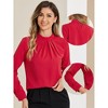 Allegra K Women's Business Casual Stand Collar Chiffon Long Sleeve Blouse - 2 of 4