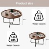 GustoWave 2Pcs Small Nesting Coffee Table, Round Wood Center Table for Living Room, Bedroom, Walnut - 2 of 4