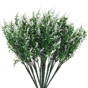 Attop 10 Bundles Artificial Lavender Flowers Faux Plastic Flowers for Indoor/Outdoor Home Decor - 1 of 4