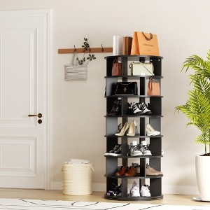 Aheaplus 7-Tier Shoe Rack, 28-32 Pair Rotating Shoe Rack Tower - 1 of 4
