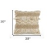 HomeRoots 20" X 20" Beige And White Polyester Geometric Zippered Pillow - 3 of 4