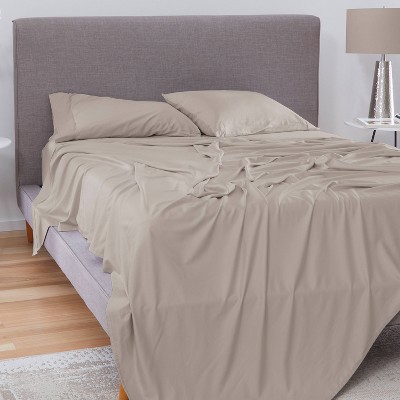 Medium Beige Full Bamboo Cotton Blend Sheet Set