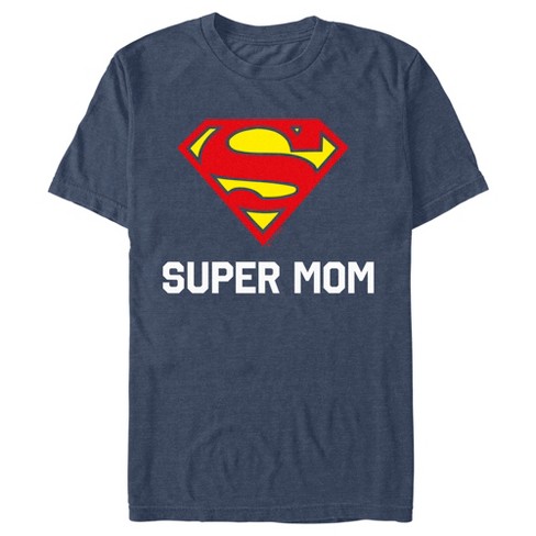 Men's Superman Super Mom T-shirt - Navy Blue Heather - Medium : Target