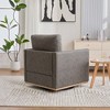 Kumasinova 360° Swivel Chair, Square Accent Chair, Chenille Upholstered Lounge Armchair/Club Chair, Weathered Wooden Base, Removable Back Pillow - 2 of 4